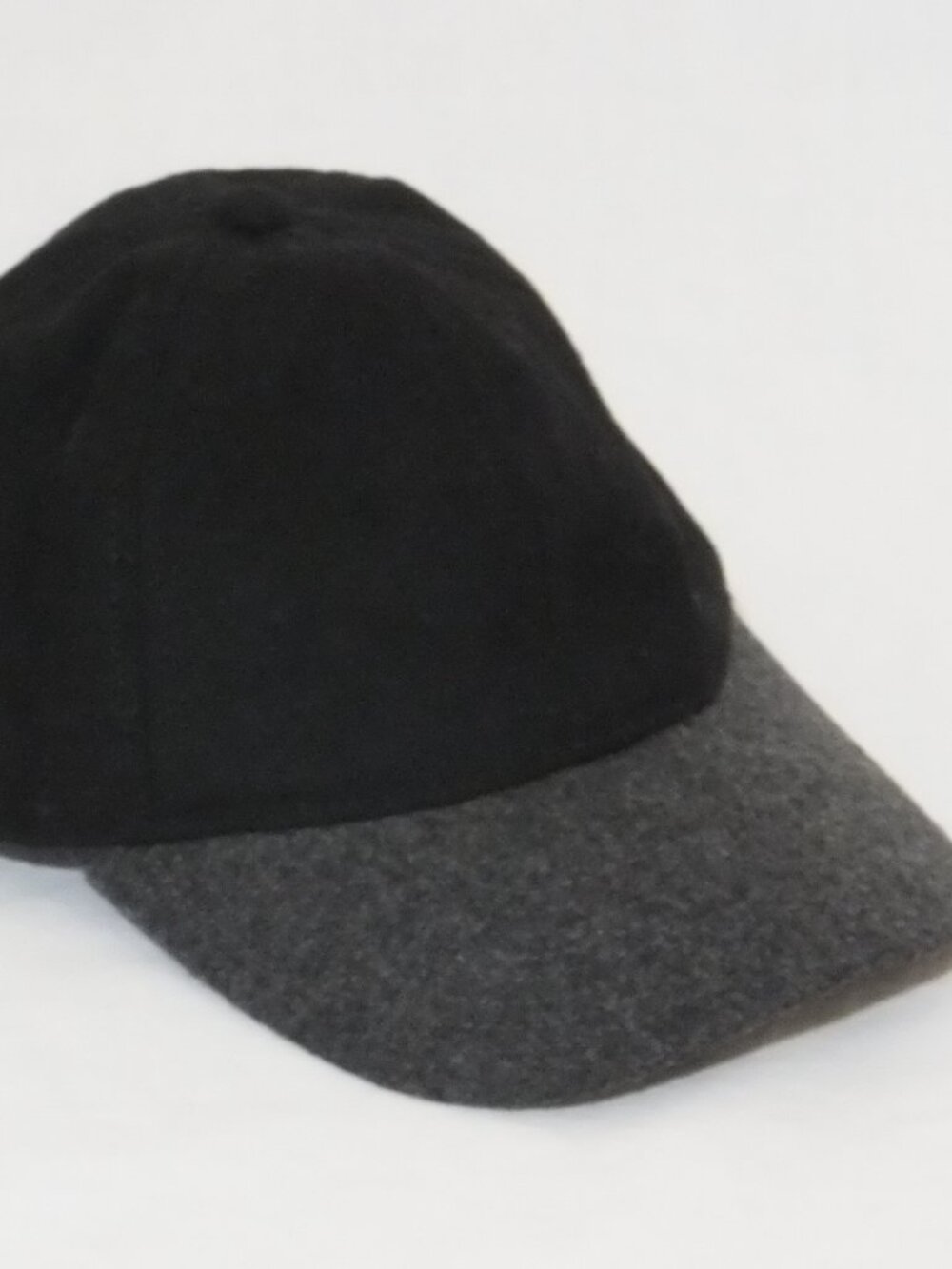 J. CREW Baseball Cap Black Gray One Size Adjustable Strapback Wool Blend